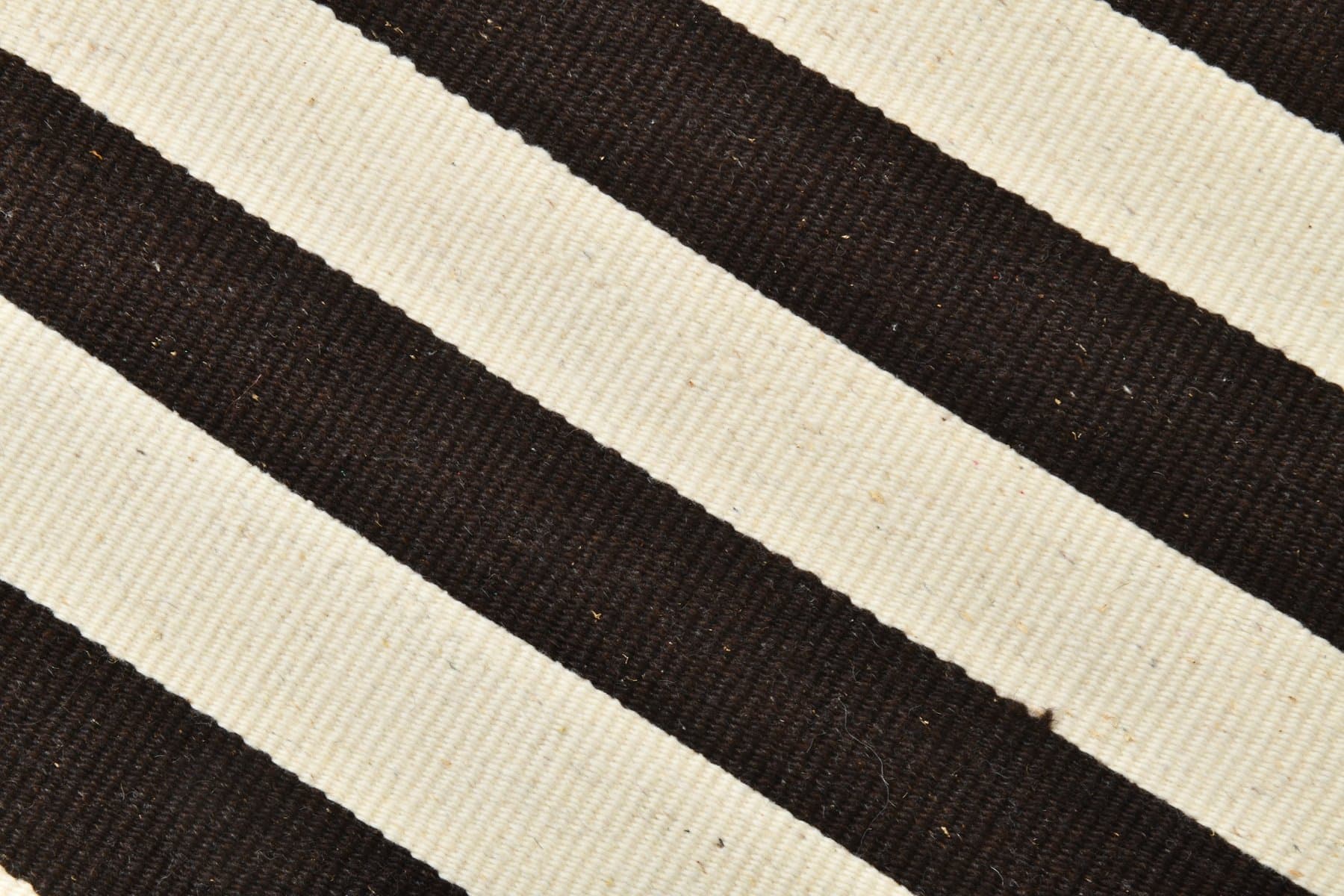 Kilim Runner 248x78 cm, Black, Ivory, Wool, 1970s - 213429