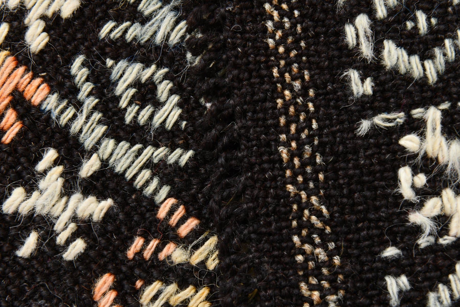 Kilim 151x267 cm, czarny, czerwony, wełna, Turcja, lata 60. - 214112