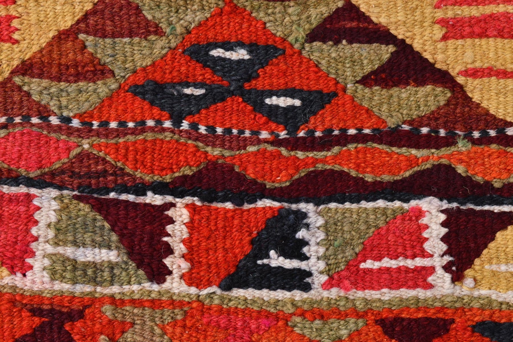 Chodnik kilim 275x96 cm, czerwony, wełna, Turcja, lata 60. - 214105