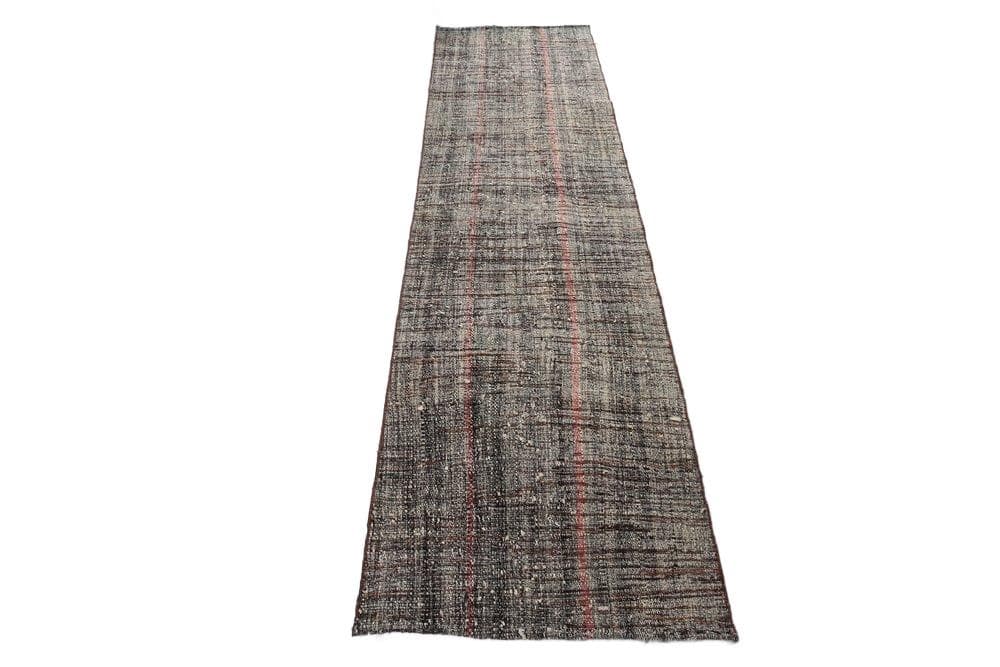 Chodnik 289x77 cm, szary, wełna, Turcja, lata 80.