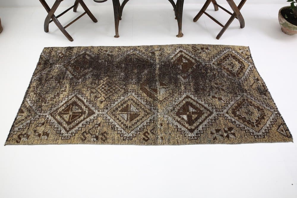 Dywan 209x104 cm, beżowy, wełna, Turcja, lata 50. - 214037