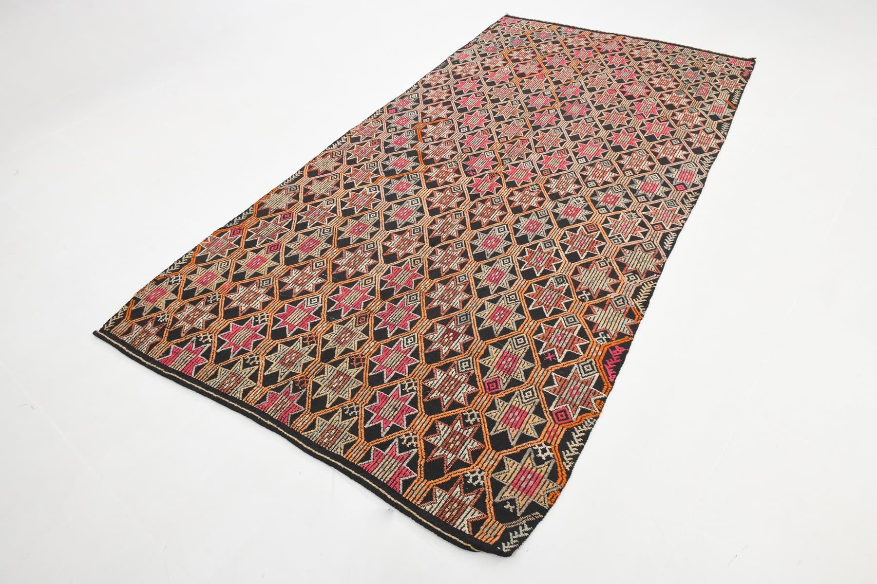 Kilim 155x303 cm, brązowy, wełna, Turcja, lata 60. - 213998
