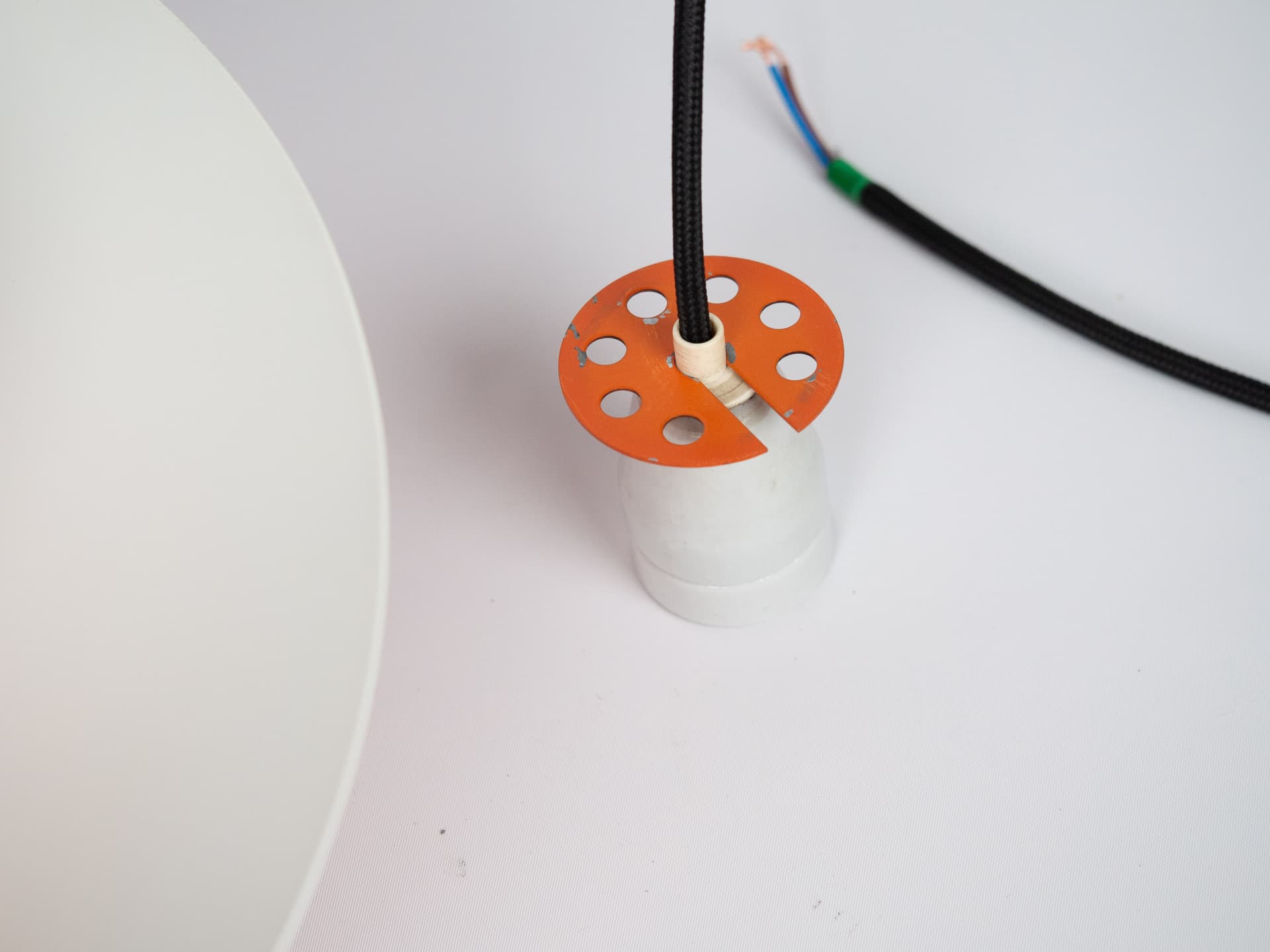 Pendant lamp PH 4/3, red aluminum, by P. Henningsen, Louis Poulsen, Denmark, 1970s. - 213638