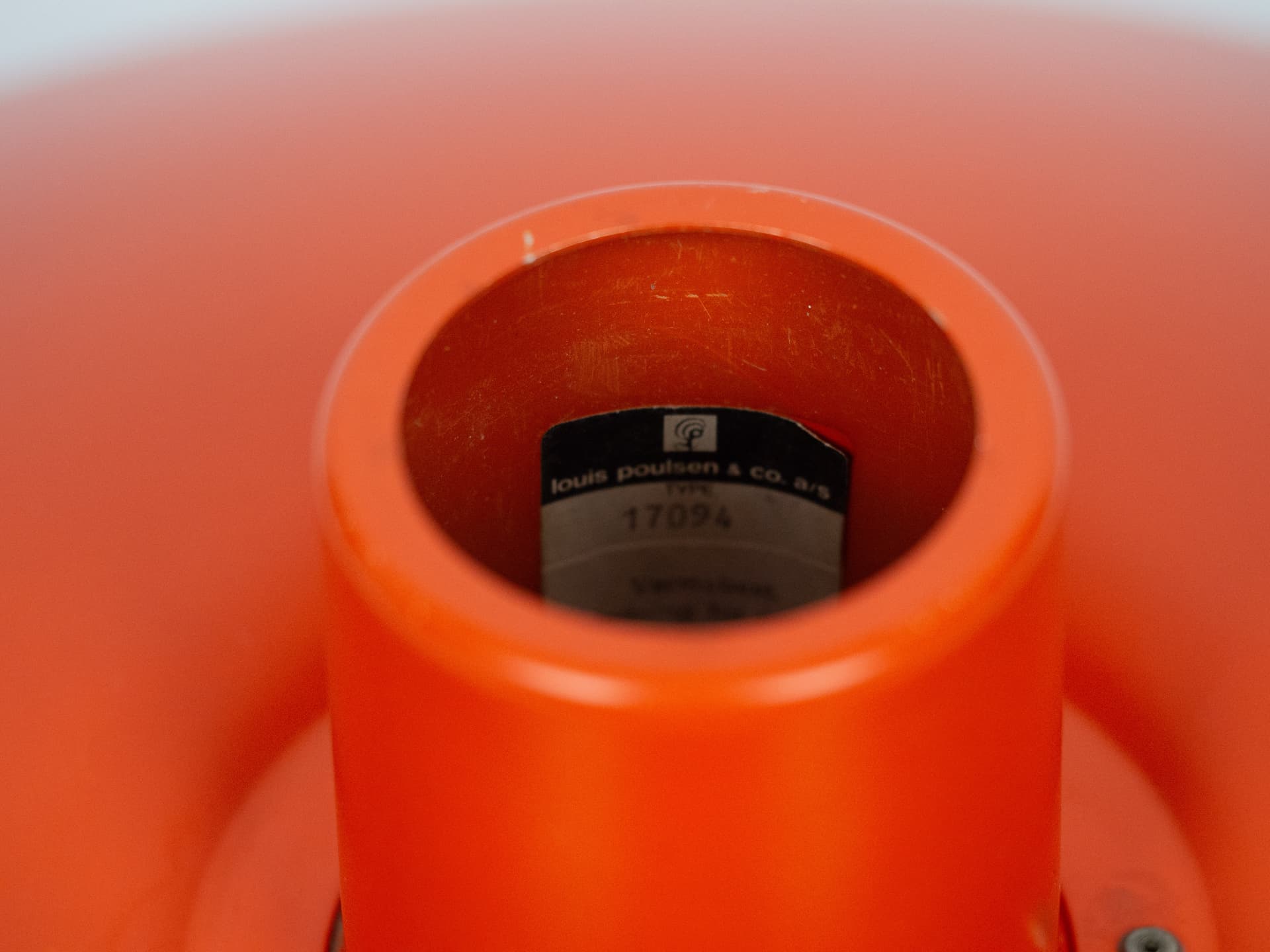 Pendant lamp PH 4/3, red aluminum, by P. Henningsen, Louis Poulsen, Denmark, 1970s. - 213640