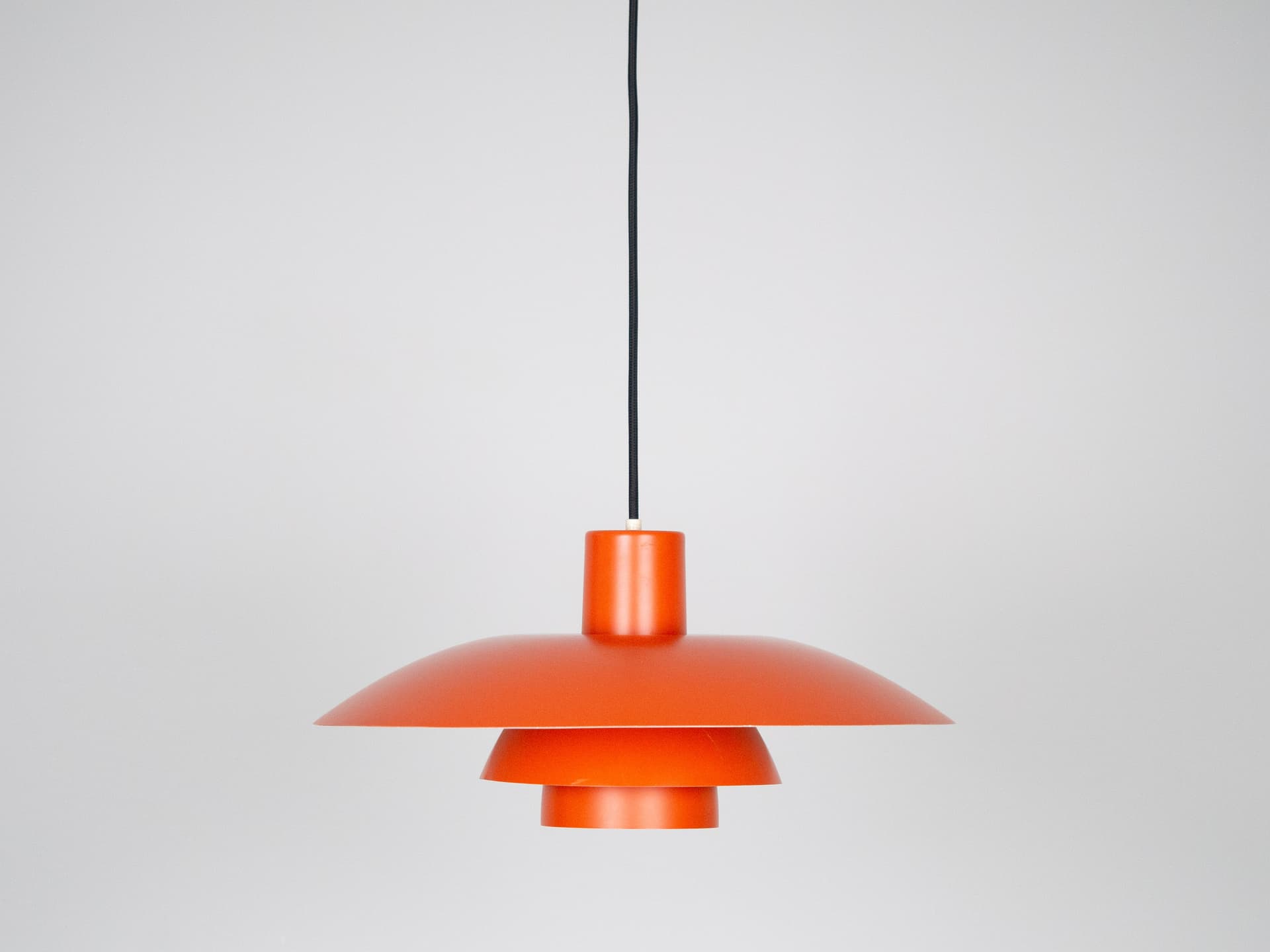 Pendant lamp PH 4/3, red aluminum, by P. Henningsen, Louis Poulsen, Denmark, 1970s. - 213630