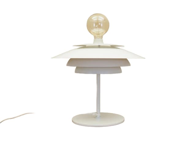 Lampa biurkowa, metal biały, Dania, lata 70. - WYMIARY