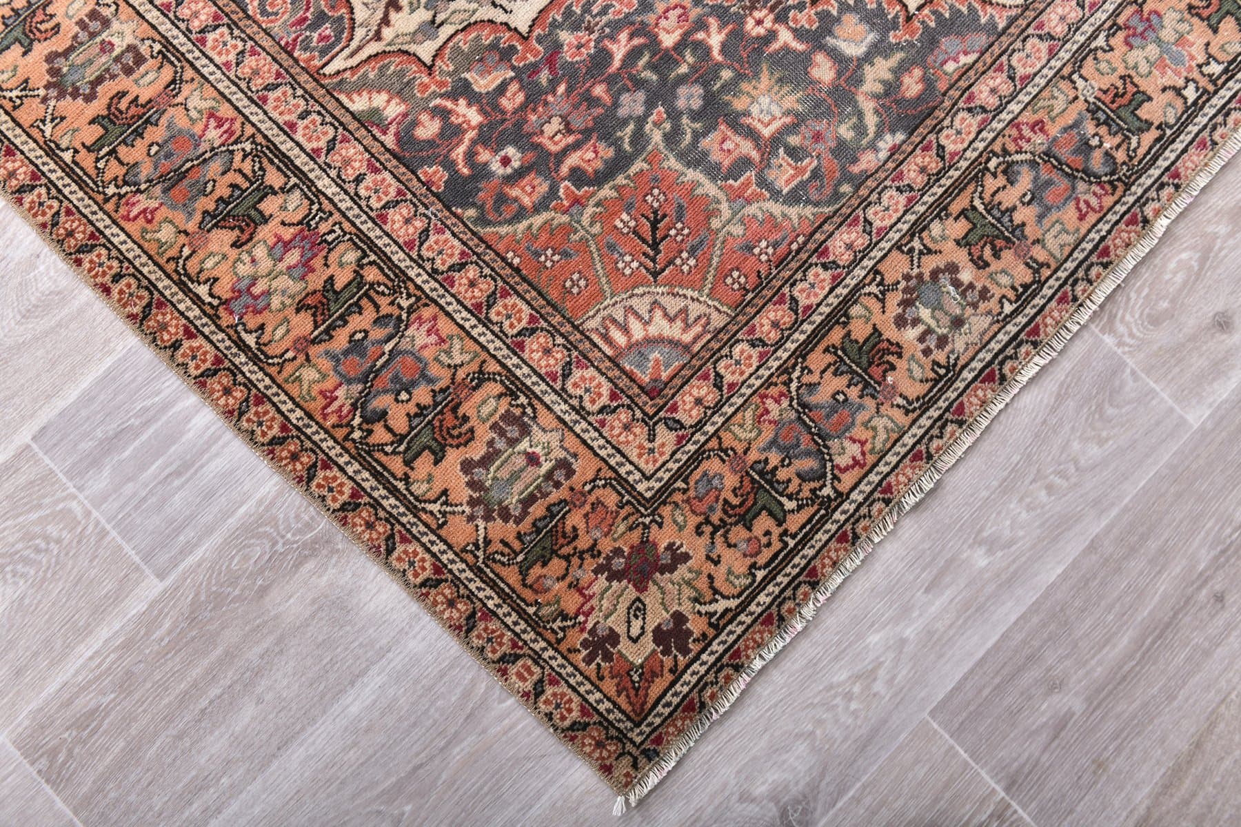 Dywan 198x292 cm, czerwony, beżowy, wełna, Turcja, lata 60. - 213874