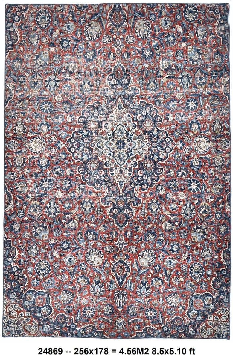 Dywan 178x256 cm, czerwony, wełna, Turcja, lata 70.