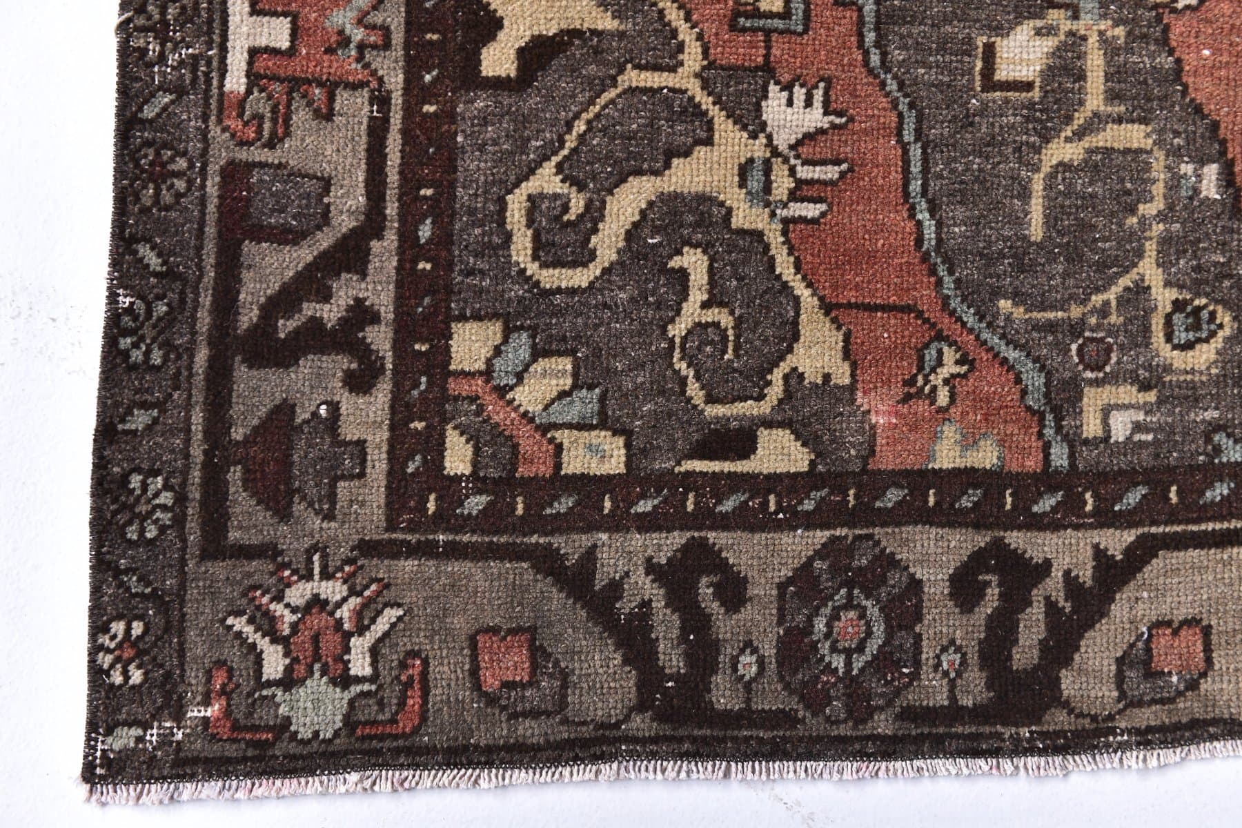 Rug 160x298 cm, red, beige, wool, Turkey, 1970s. - 213843