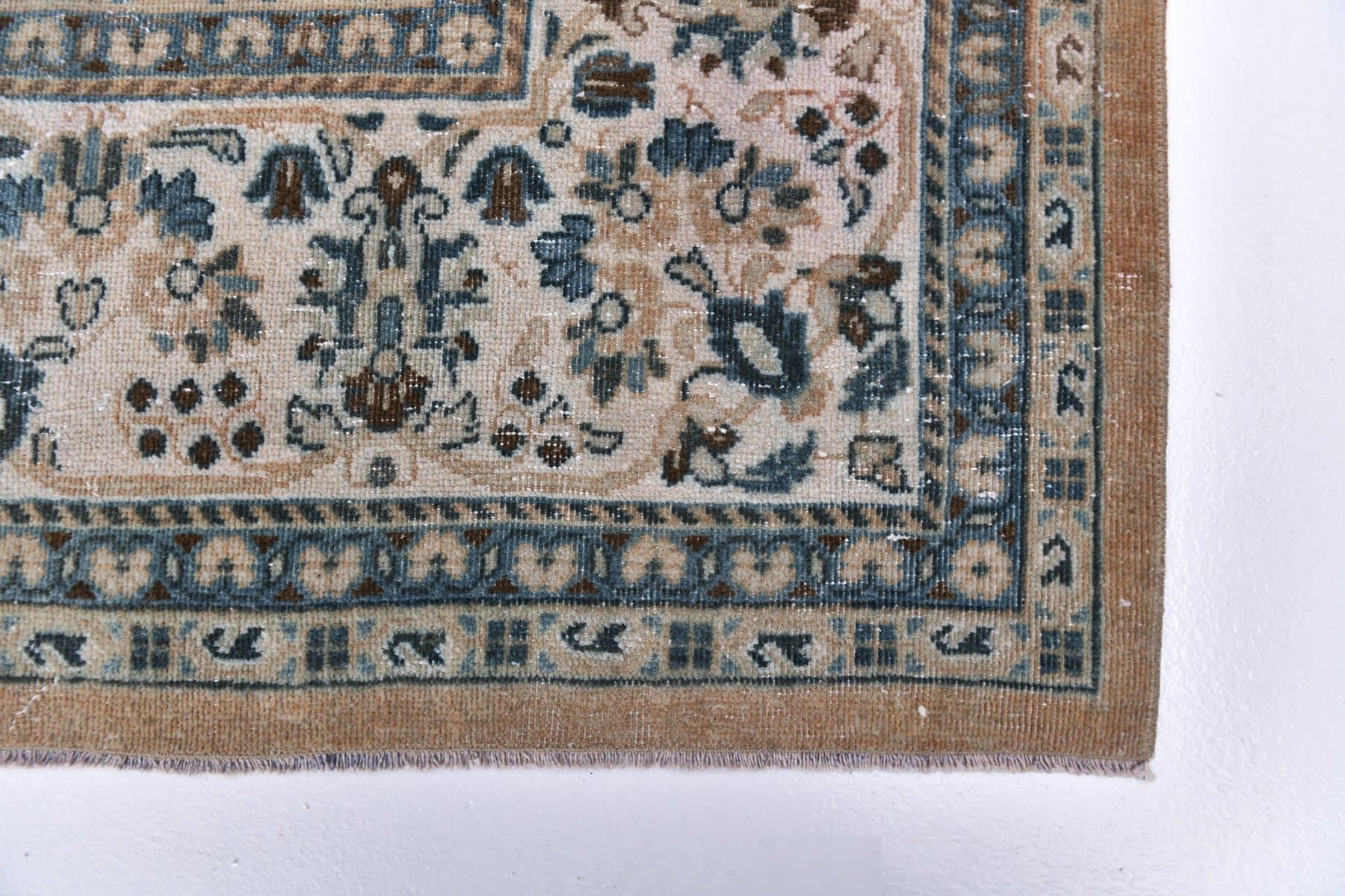 Rug 393x285 cm, beige, blue, wool, Turkey, 1960s - 213763