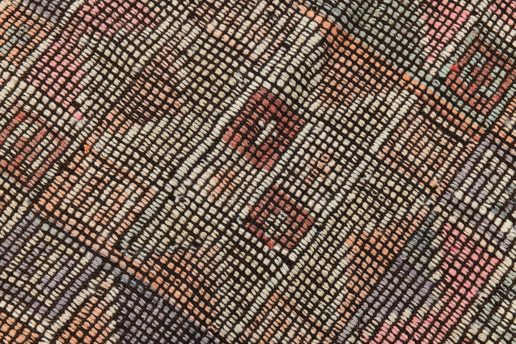 Kilim 200x140 cm, brązowy, szary, wełna, Turcja, lata 60. - 213749