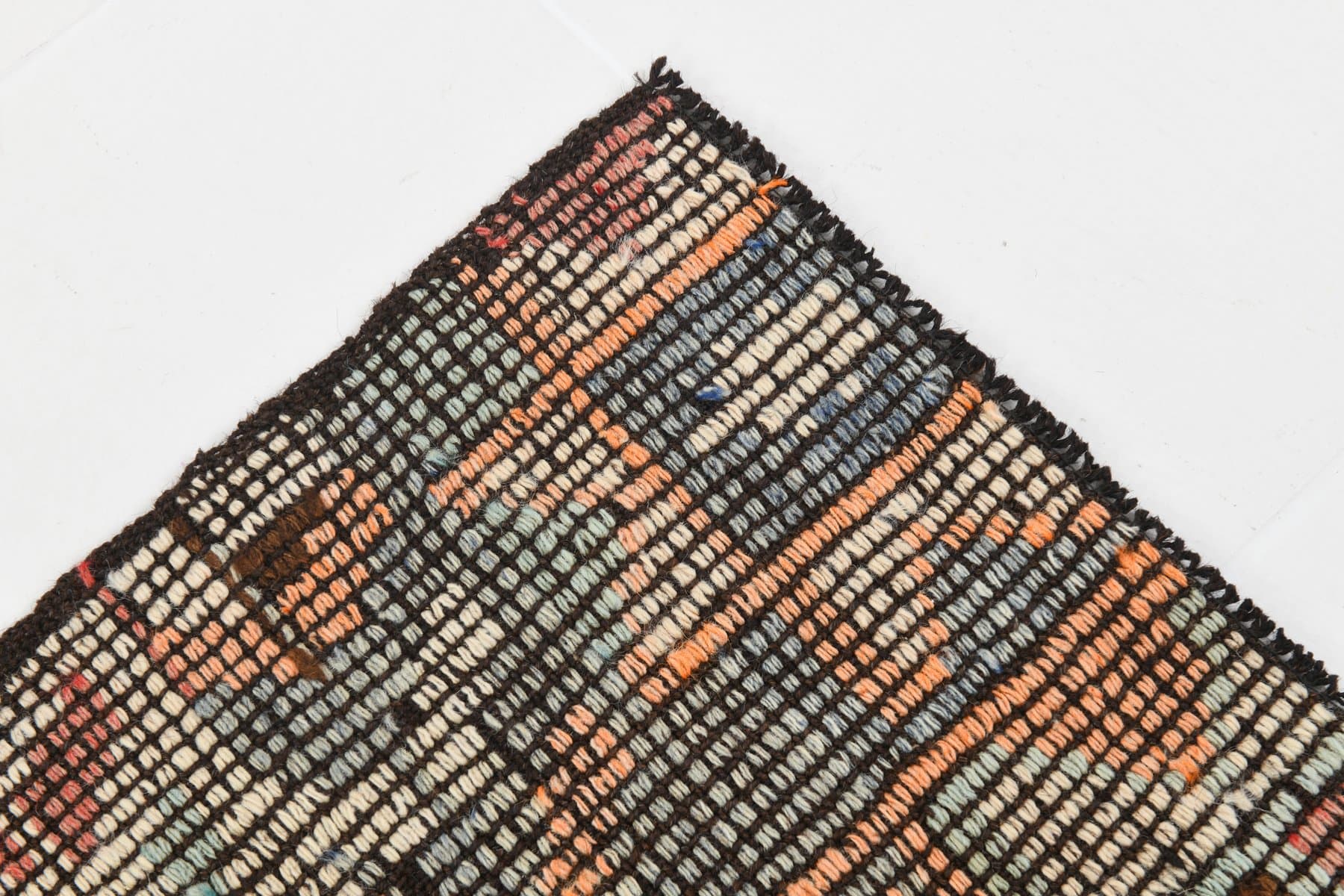 Kilim 200x140 cm, brązowy, szary, wełna, Turcja, lata 60. - 213750