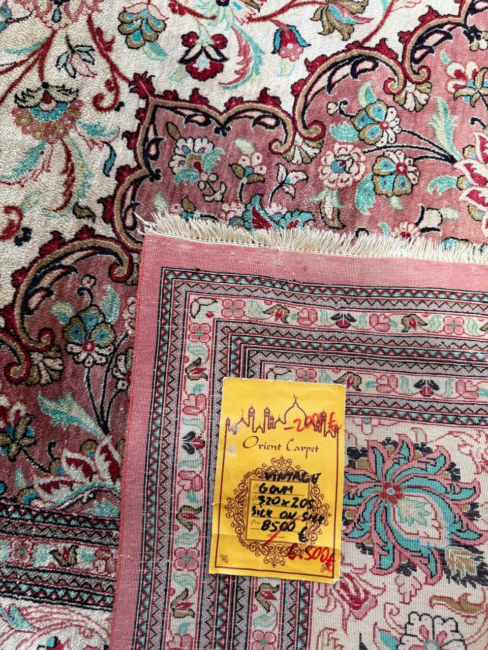 Dywan Ghoum, 320x205 cm, jedwab multikolor, Iran - 213648