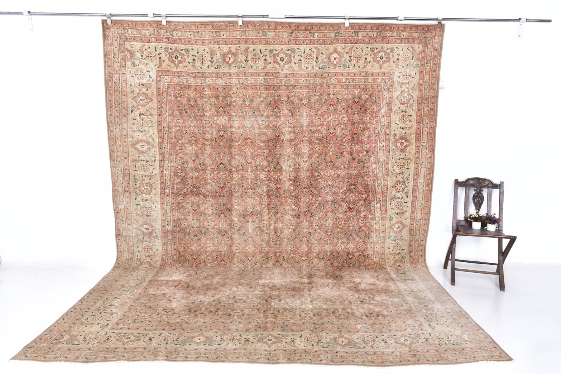 Rug 288x356 cm, brown, wool, Turkey, 1960s. - 213707