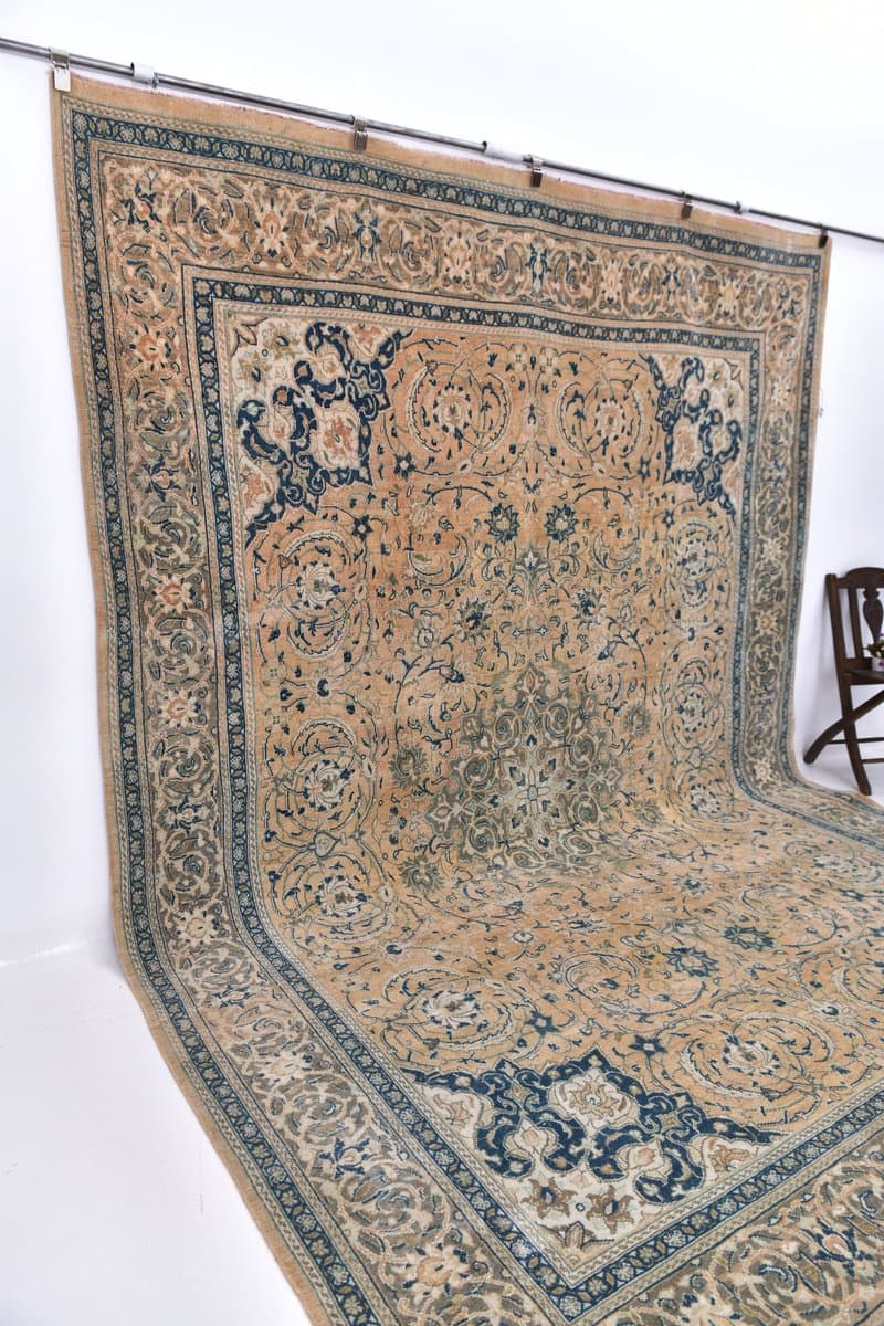 Rug 384x282 cm, orange, wool, Turkey, 1960s - 213682