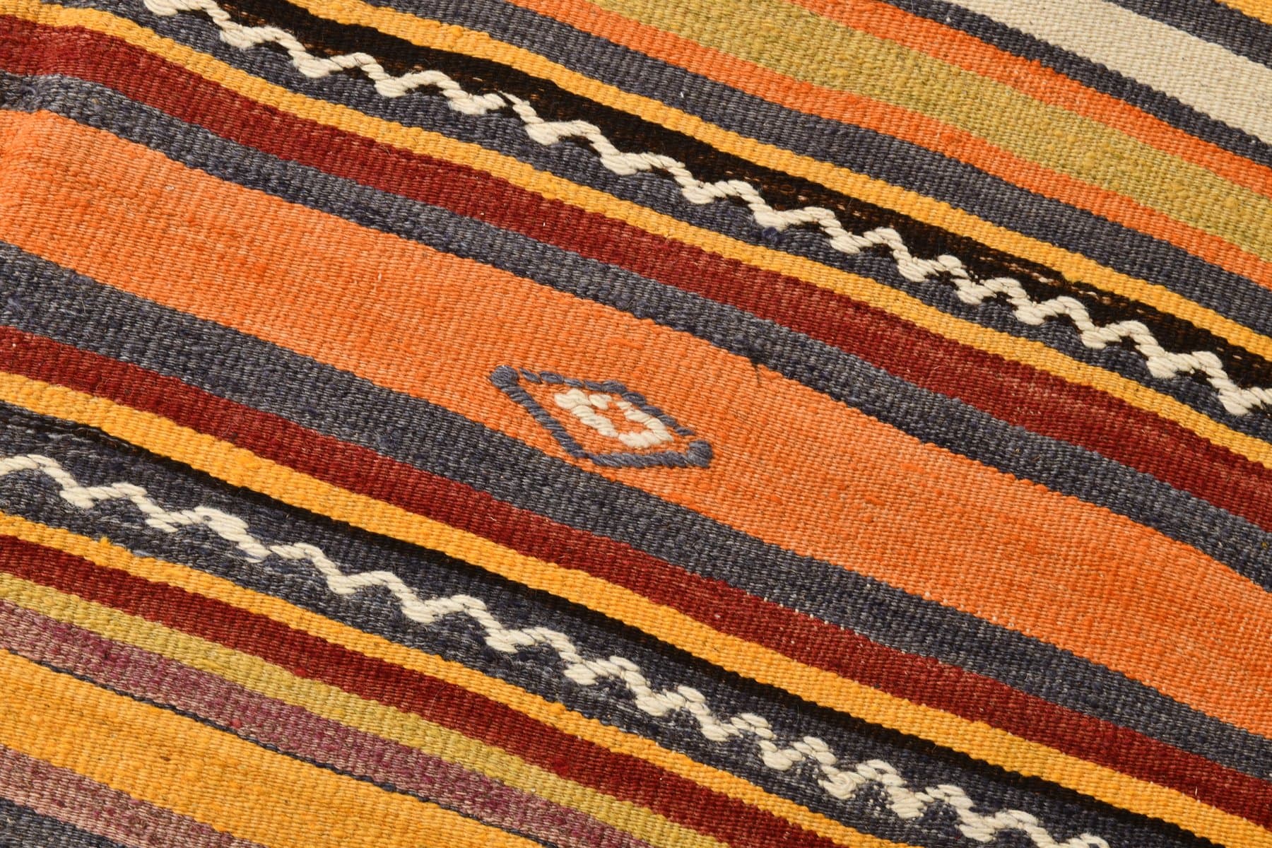 Kilim 149x402 cm, brązowy, wełna, Turcja, lata 60. - 213679