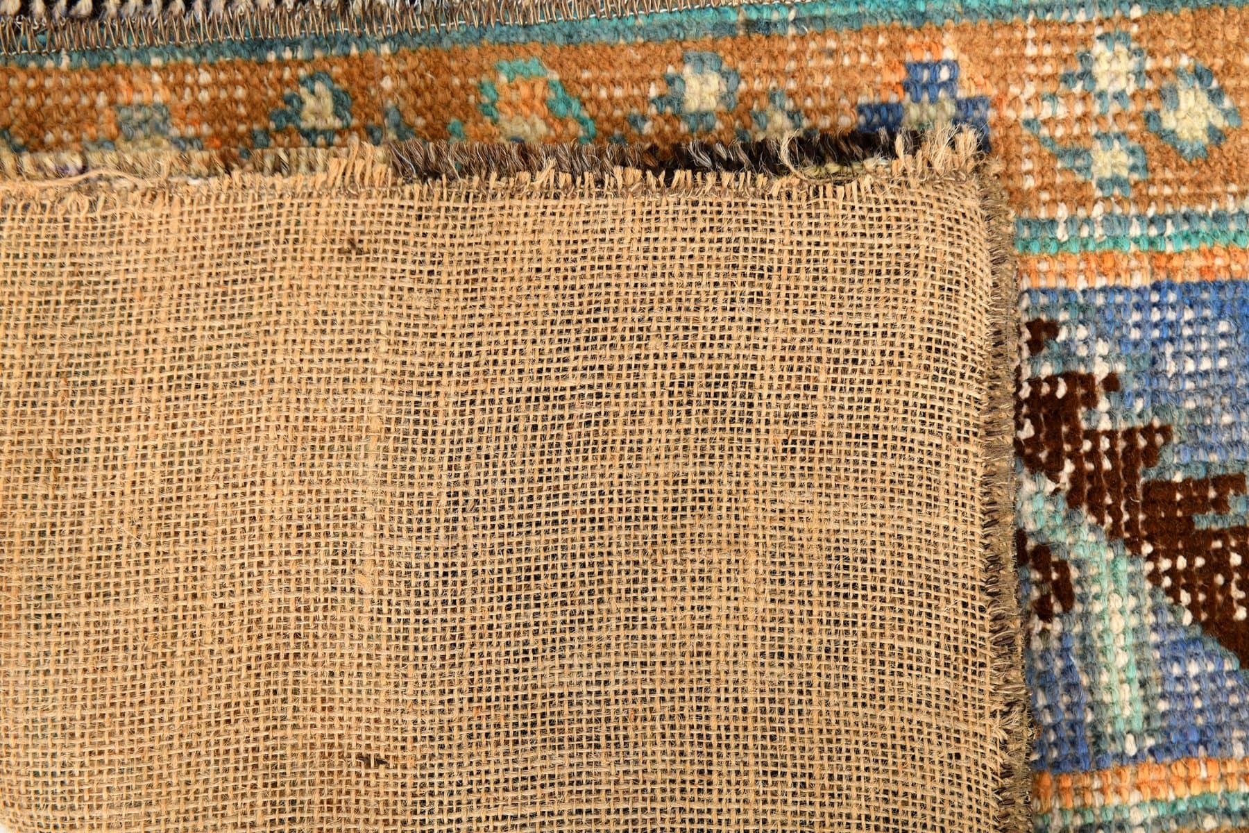 Dywan 96x60 cm, brązowy, wełna, lata 60. - 214384