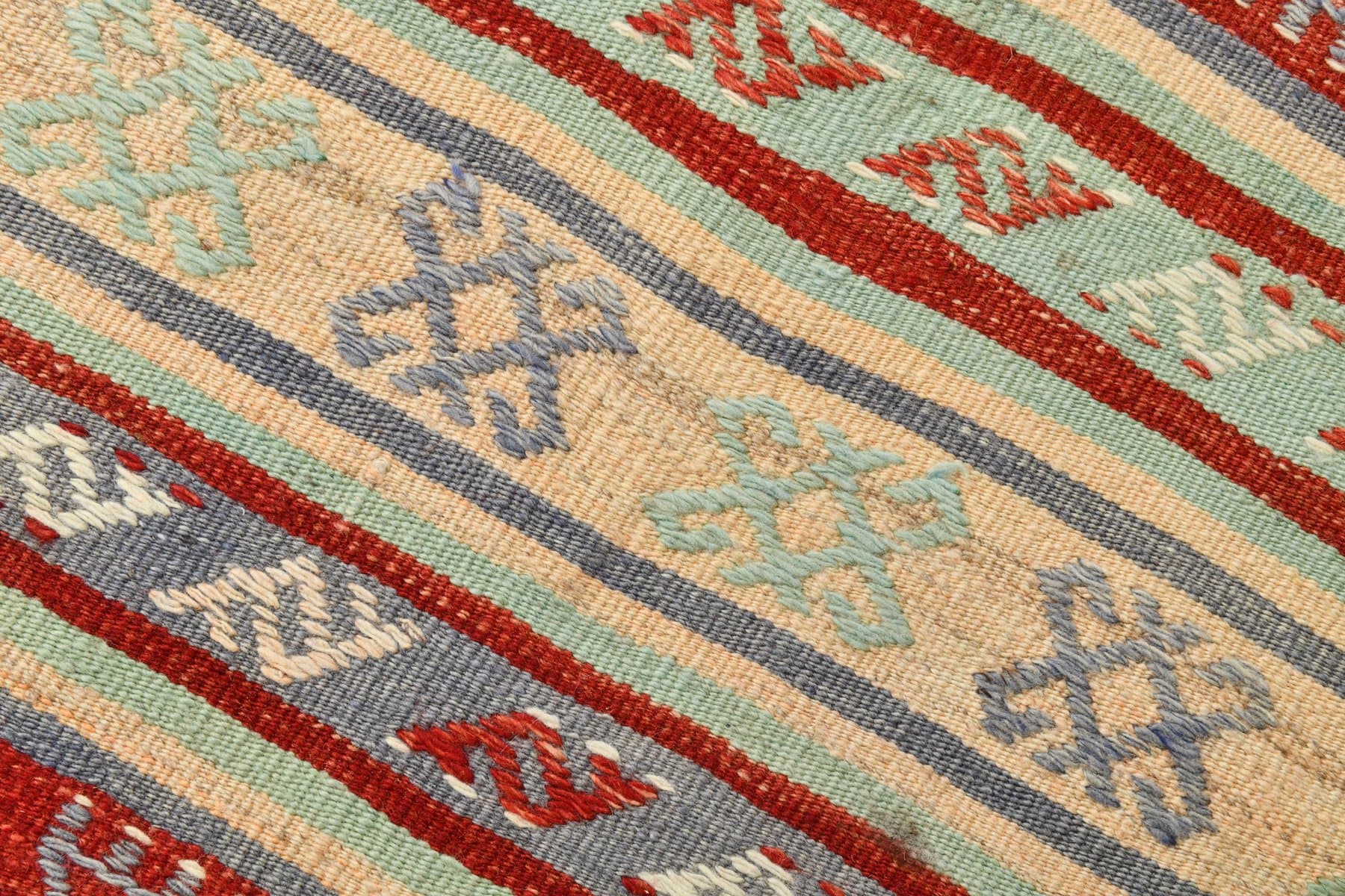 Runner 284x71 cm, Orange, Wool, 1960s - 214365