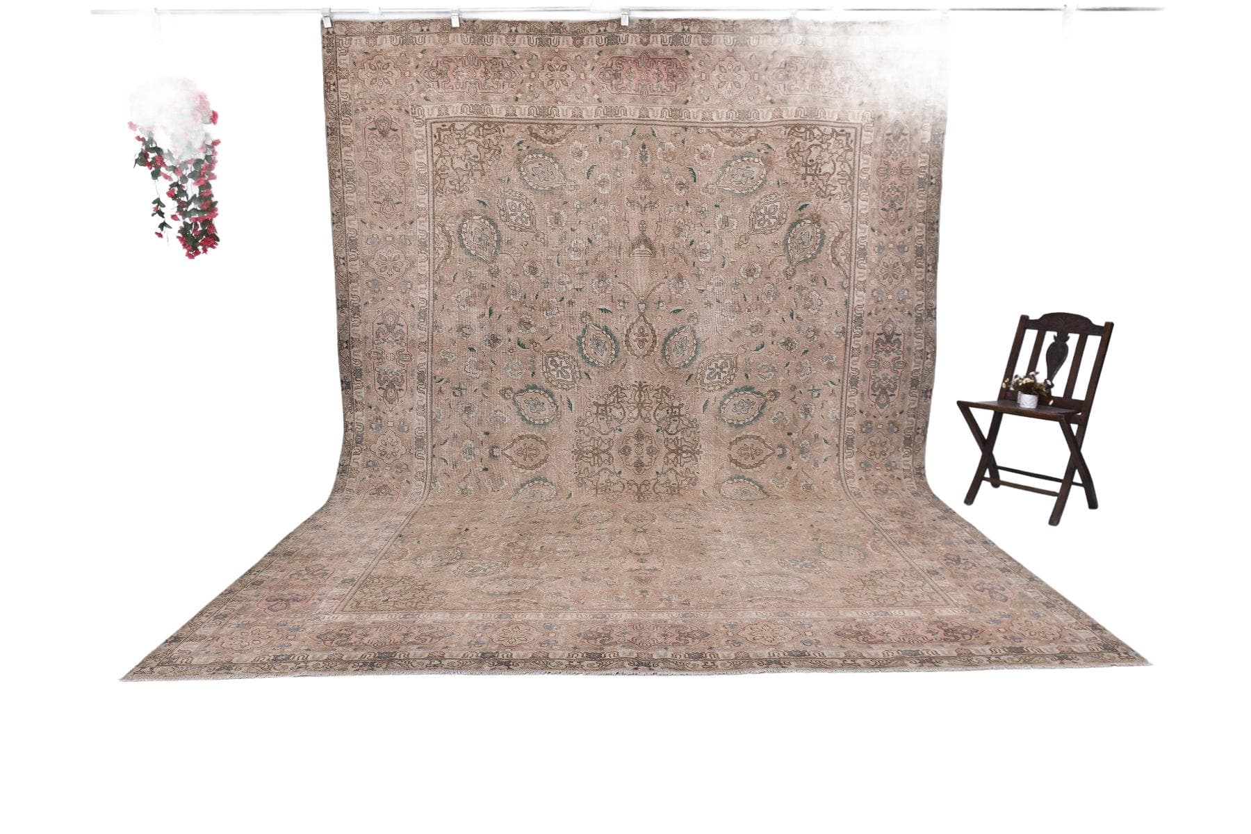 Dywan 382x282 cm, brązowy, wełna, Turcja, lata 50. - 214314