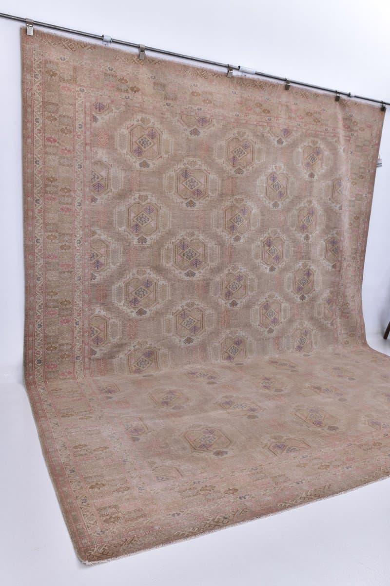 Dywan 378x299 cm, beżowy, wełna, lata 60. - 214304