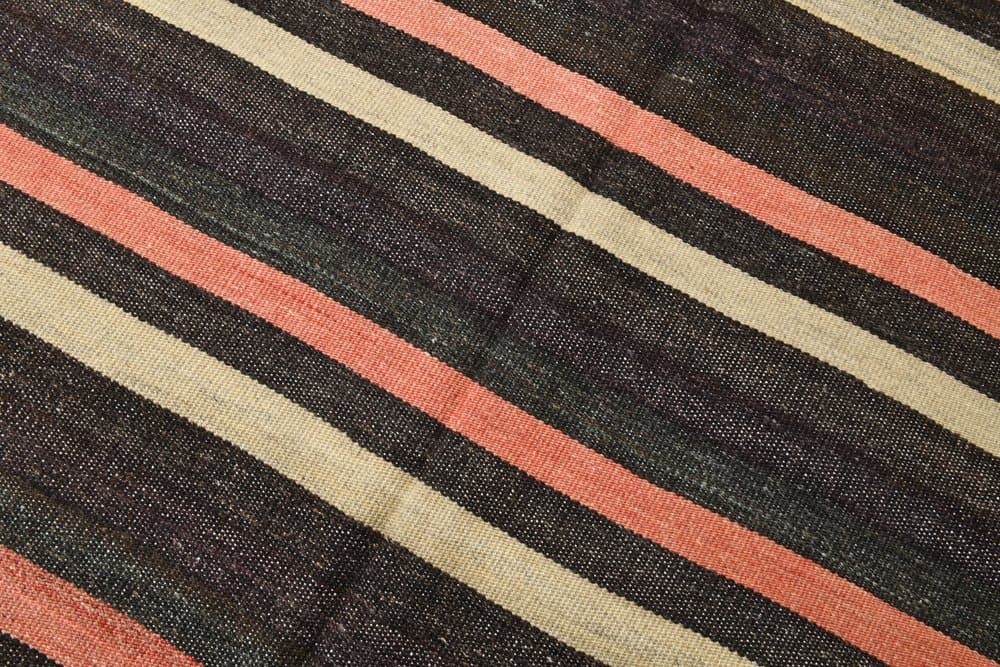 Kilim 235x144 cm, brązowy, wełna, lata 70. - 214296