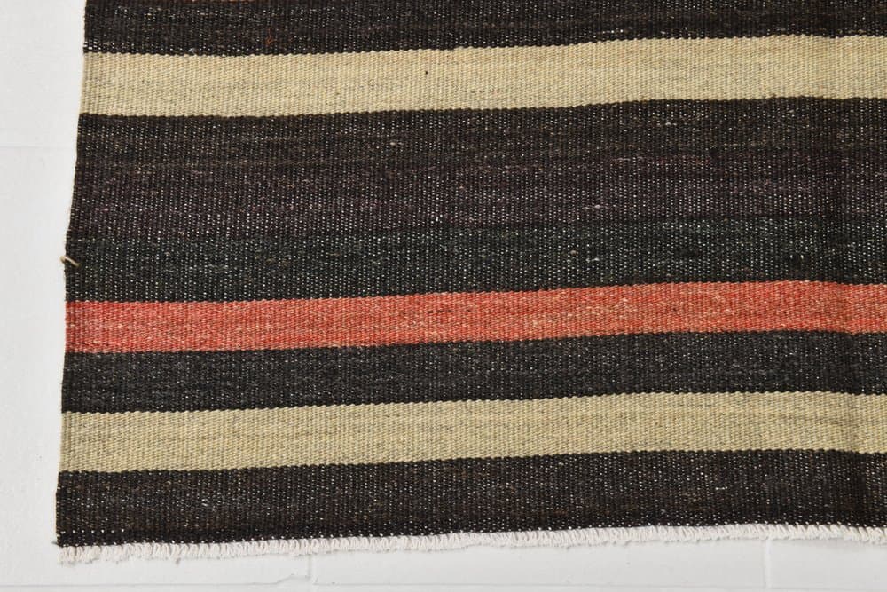 Kilim 235x144 cm, brązowy, wełna, lata 70. - 214299