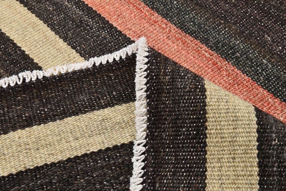 Kilim 235x144 cm, brązowy, wełna, lata 70. - 214301