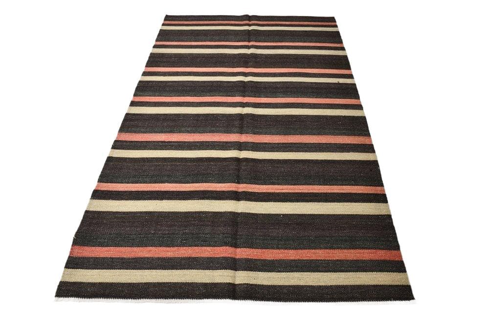 Kilim 235x144 cm, brązowy, wełna, lata 70.