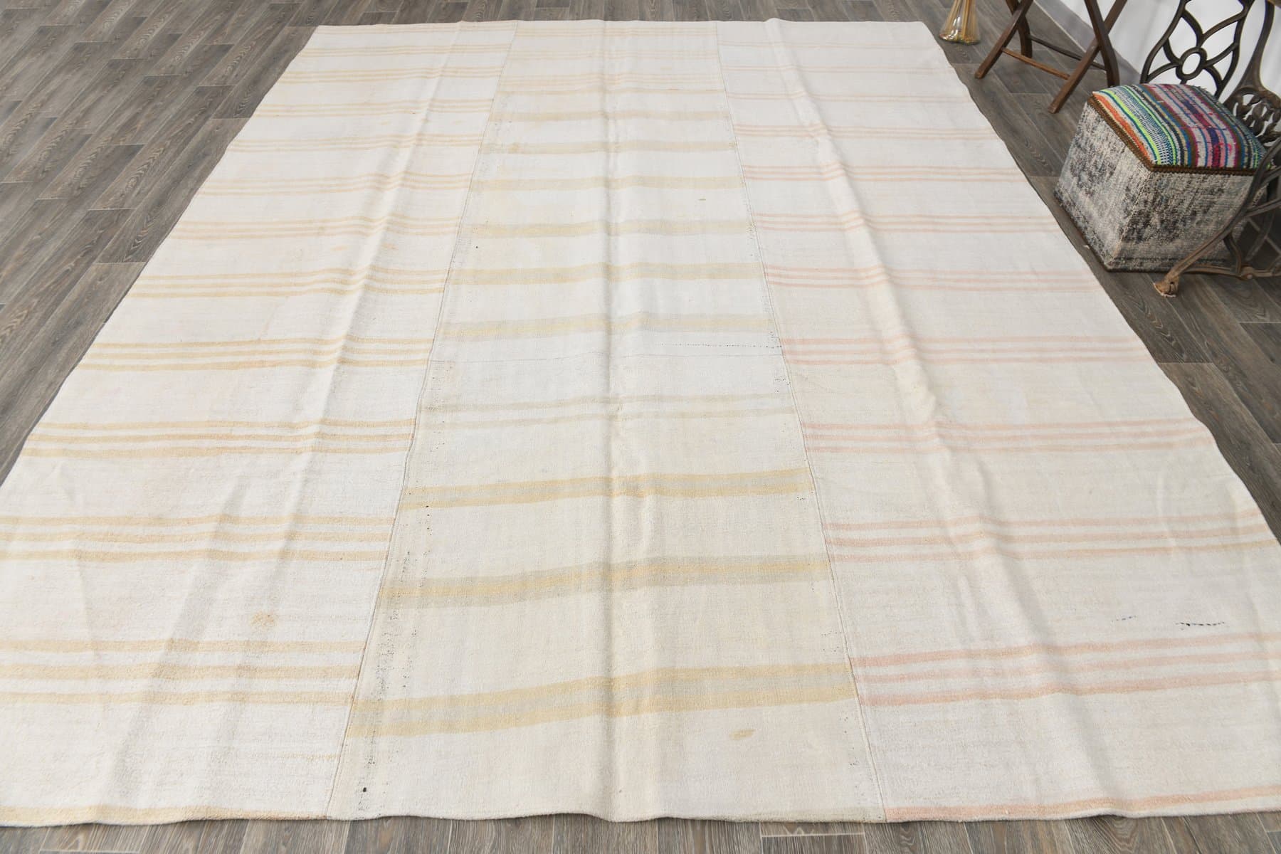 Kilim 287x370 cm, ivory, hemp, 1980s - 214273