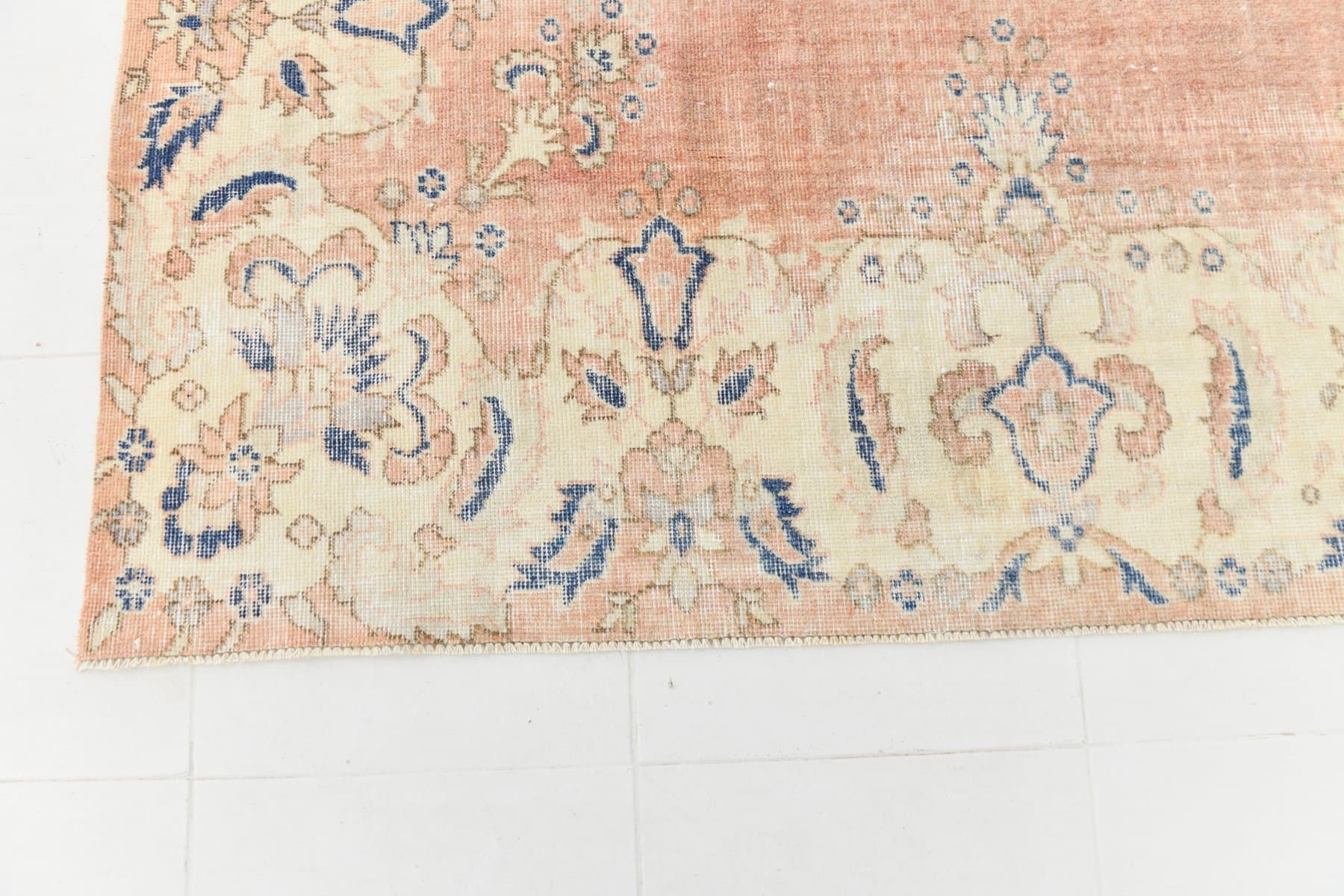 Dywan 368x252 cm, różowy, wełna, lata 70. - 214230