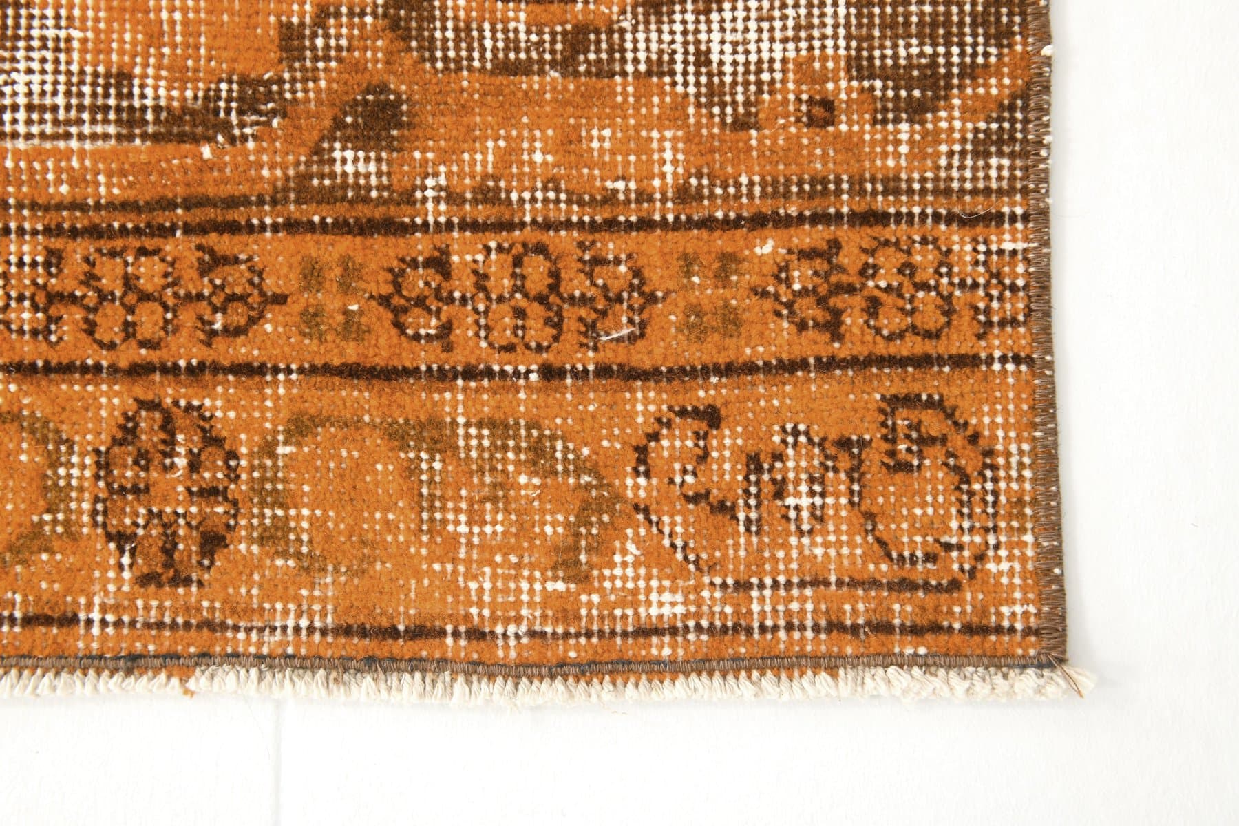 Dywan 165x53 cm, pomarańczowy, wełna, lata 60. - 214469