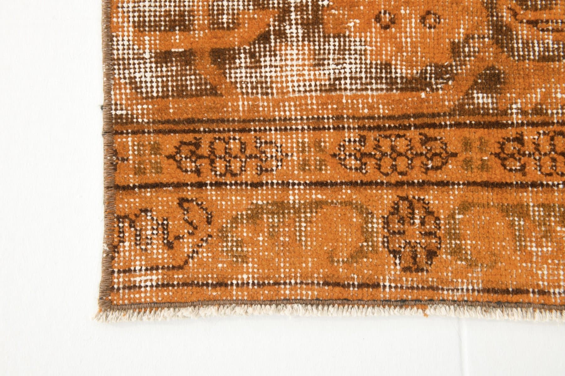 Dywan 165x53 cm, pomarańczowy, wełna, lata 60. - 214467