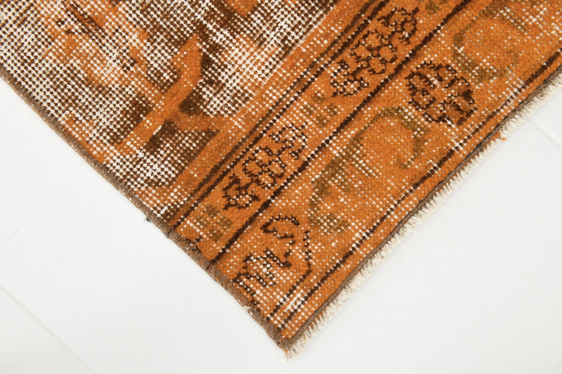 Dywan 165x53 cm, pomarańczowy, wełna, lata 60. - 214470