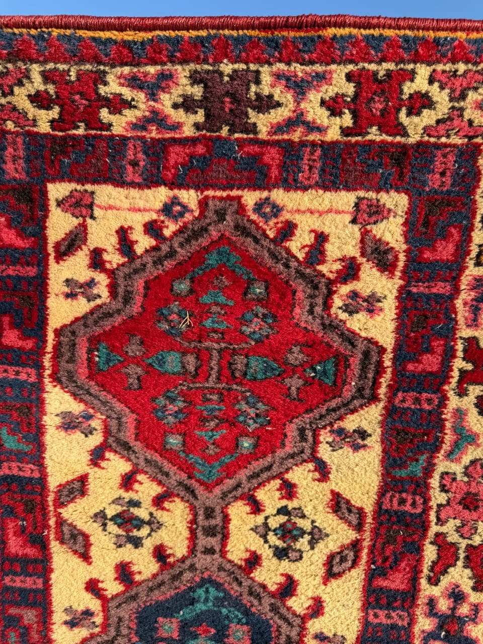 Chodnik Hamadan, multikolor, wełna, Indie, lata 90. - 214515