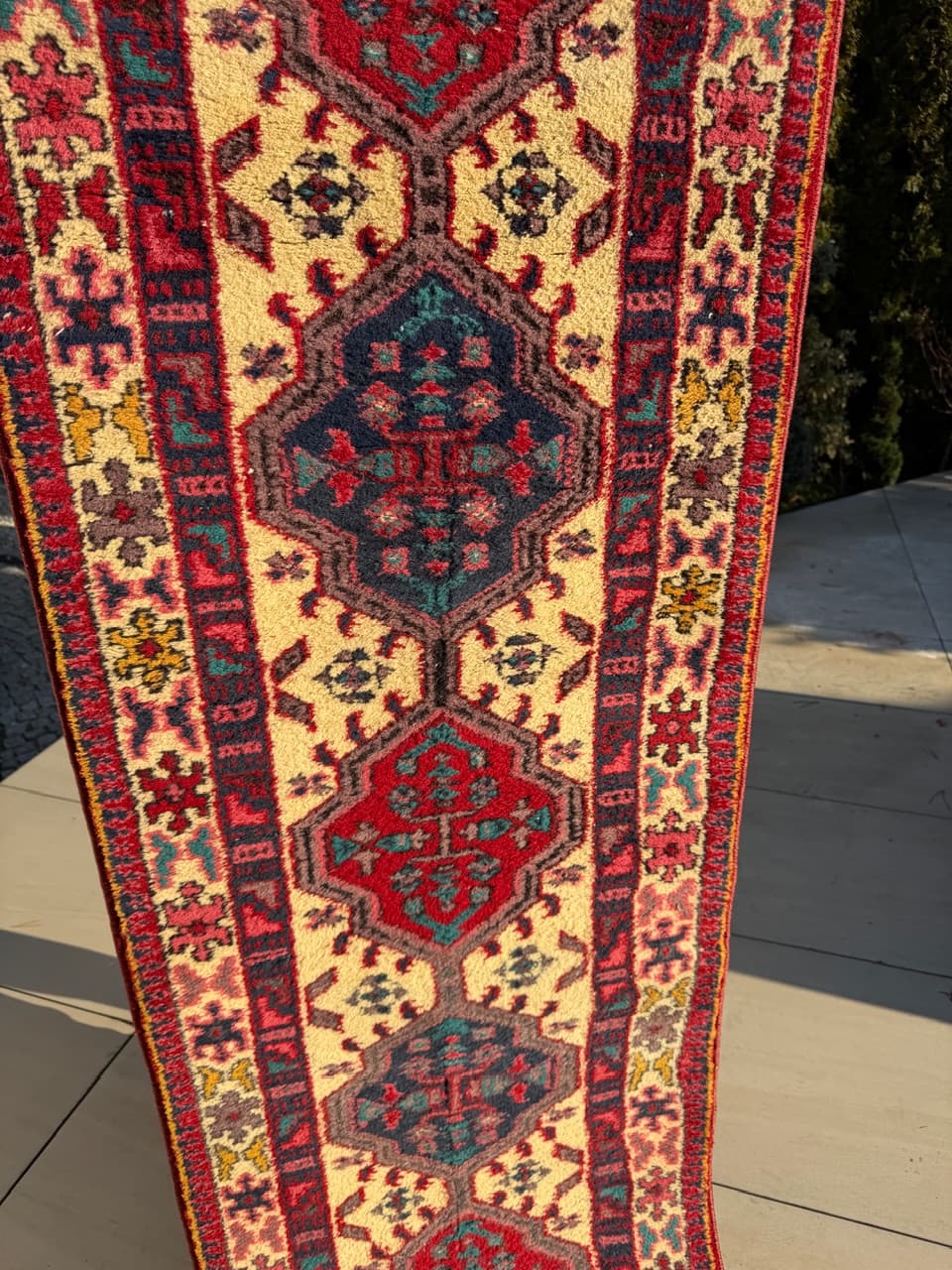 Chodnik Hamadan, multikolor, wełna, Indie, lata 90. - 214510