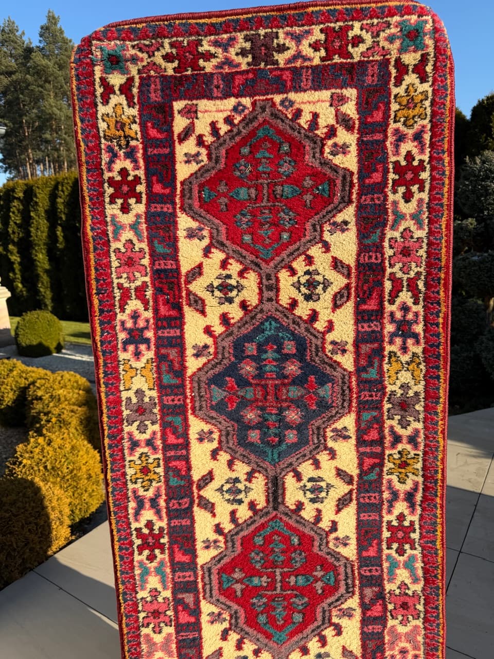 Chodnik Hamadan, multikolor, wełna, Indie, lata 90. - 214505