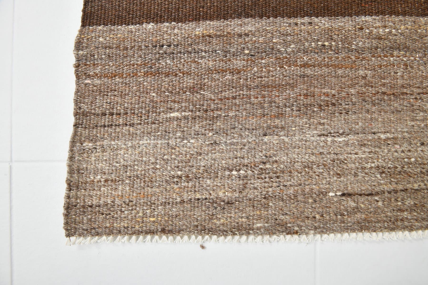 Kilim 389x304 cm, brązowy, wełna, lata 70. - 214758