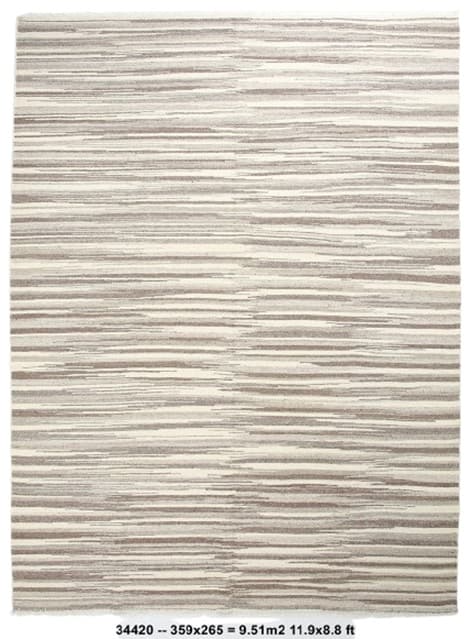 Kilim 359x265 cm, beżowy, wełna, lata 70.