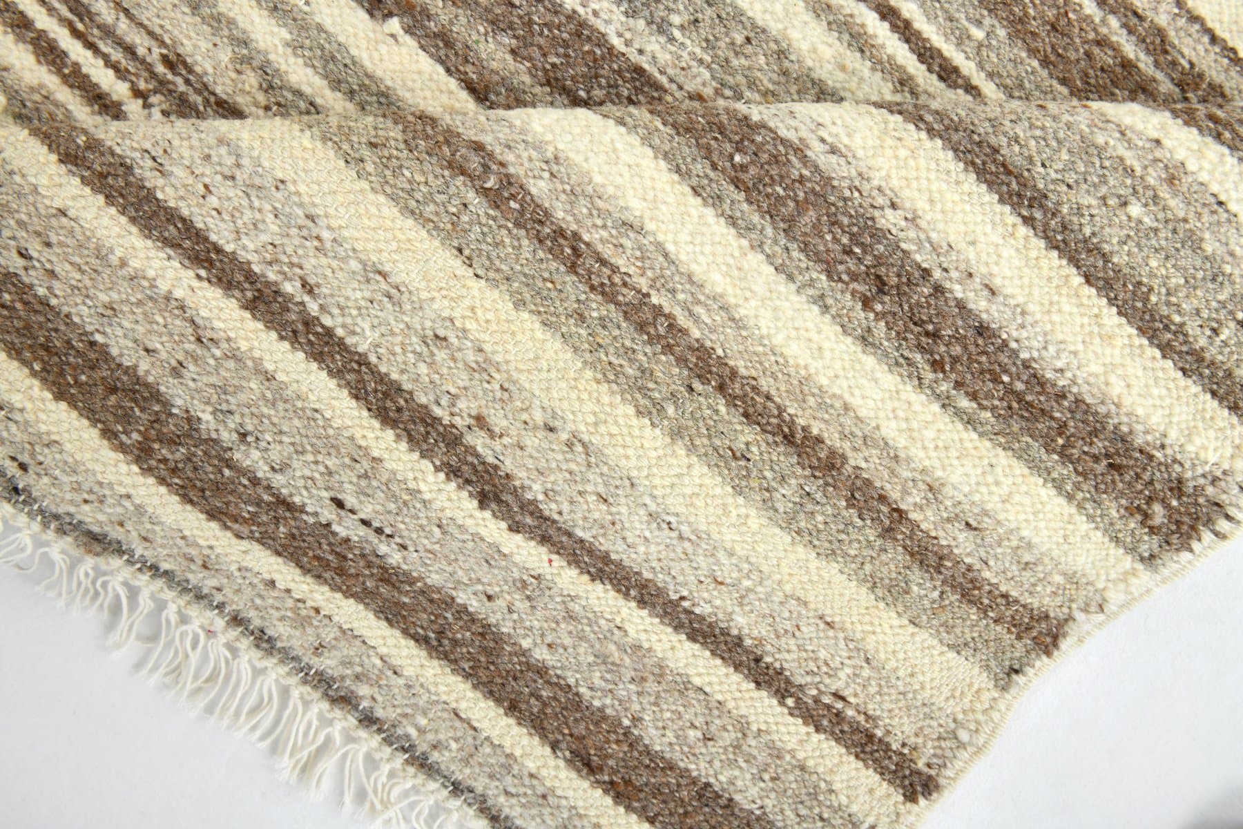 Kilim 359x265 cm, beżowy, wełna, lata 70. - 214748