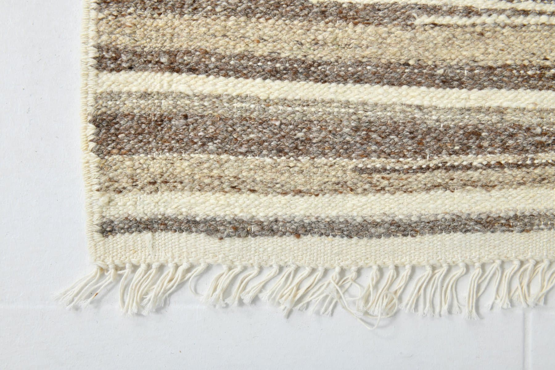 Kilim 359x265 cm, beżowy, wełna, lata 70. - 214746