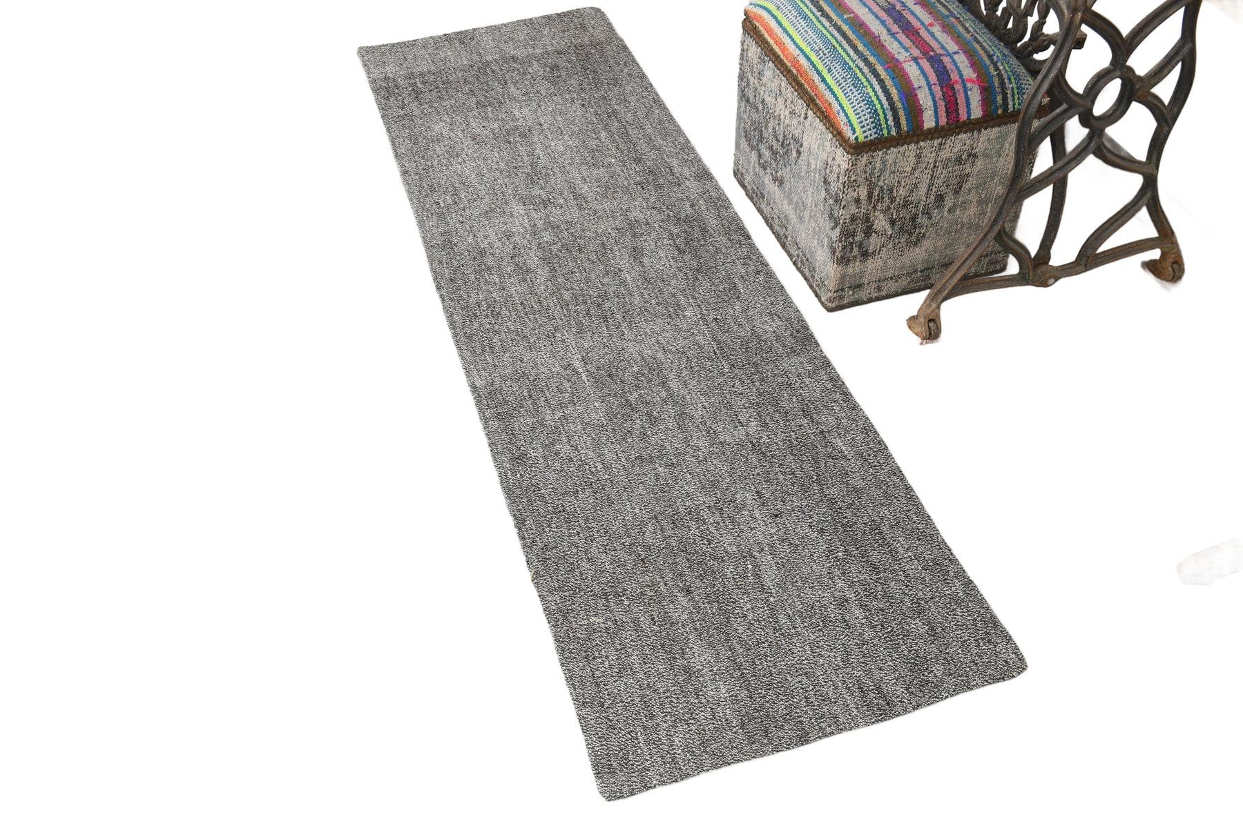 Chodnik 200x60 cm, szary, wełna, lata 70. - 214585