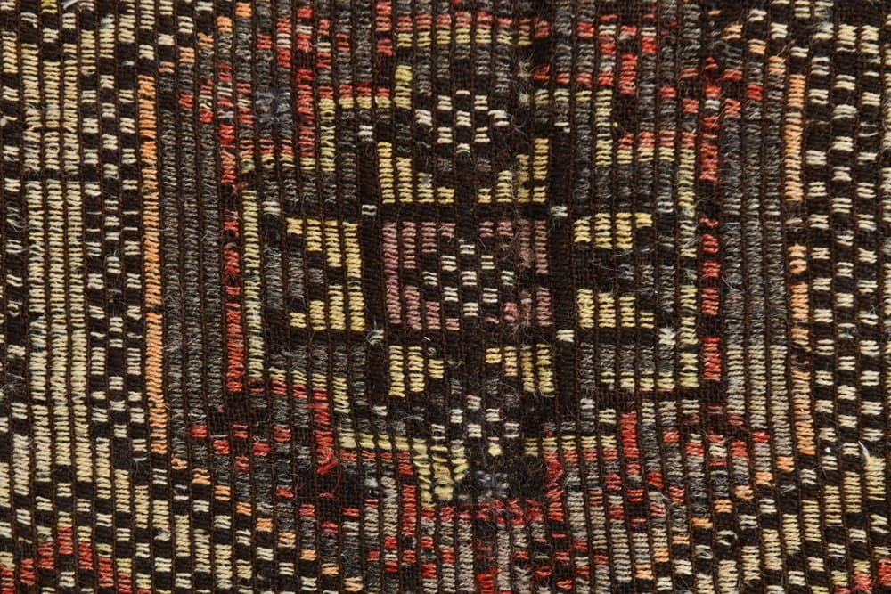 Kilim 237x159 cm, brązowy, wełna, lata 70. - 214557