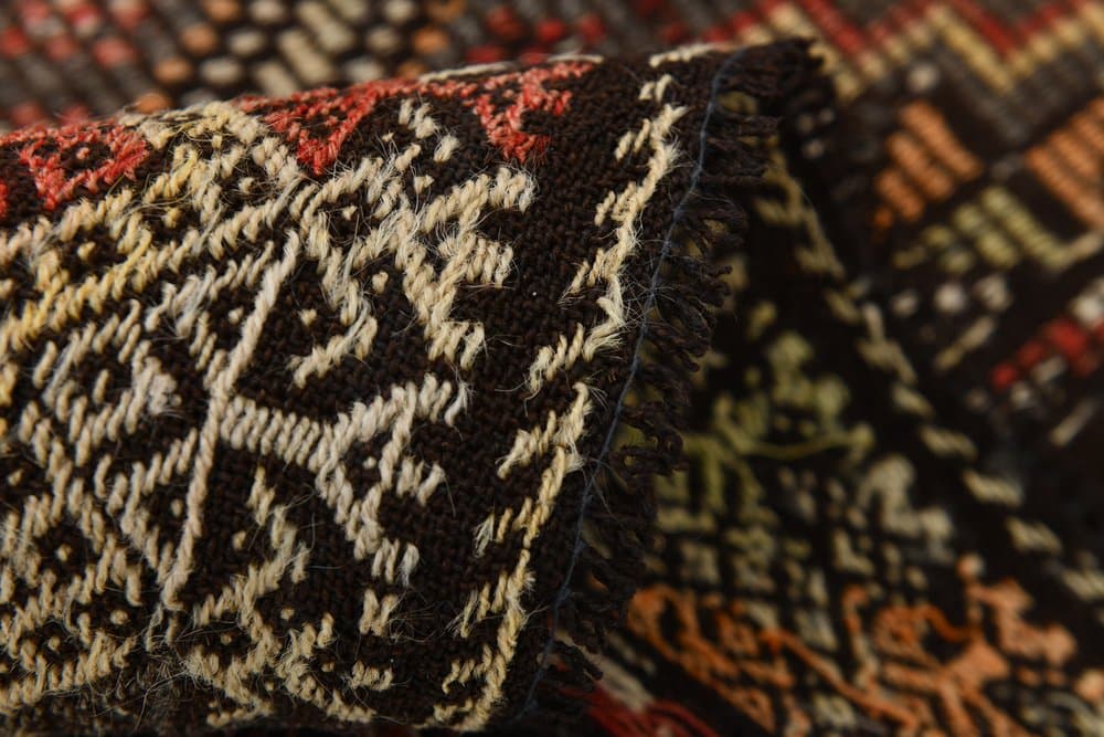 Kilim 237x159 cm, brązowy, wełna, lata 70. - 214560