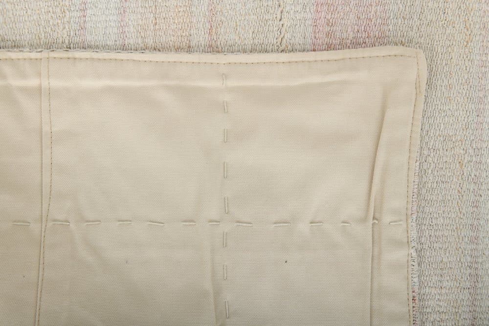 Kilim 178x183 cm, beżowy, konopie, lata 70. - 214550