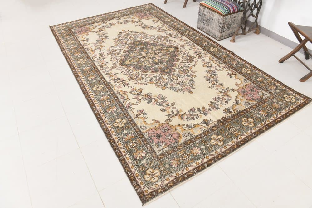 Dywan 182x304 cm, beżowy, wełna, lata 70. - 214963