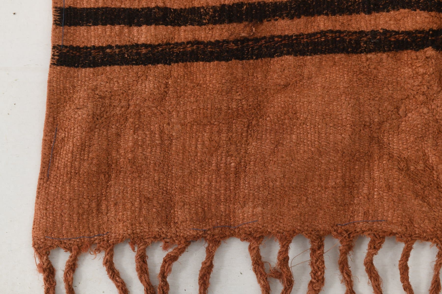 Chodnik 273x72 cm, brązowy, ciemnobrązowy, konopie, lata 70. - 214991