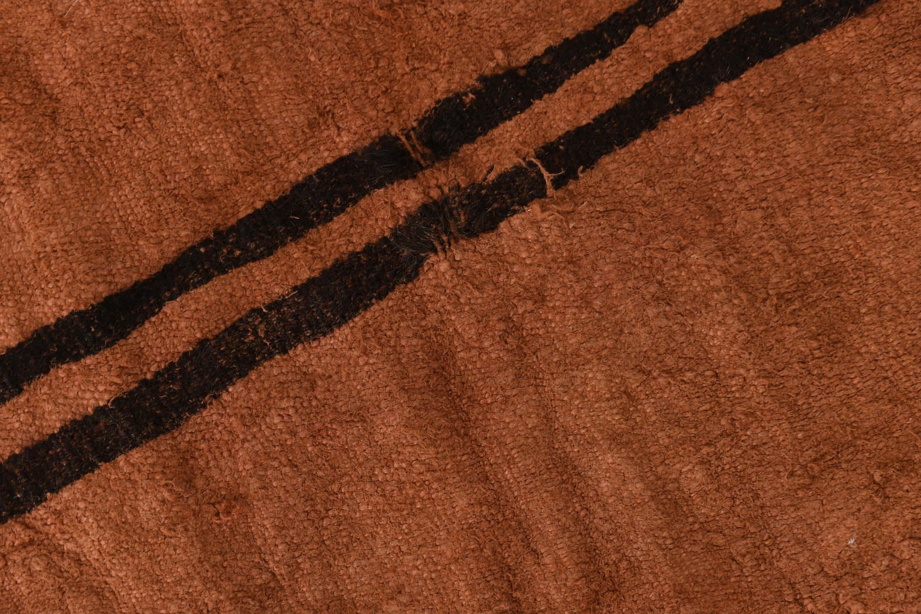 Chodnik 273x72 cm, brązowy, ciemnobrązowy, konopie, lata 70. - 214990