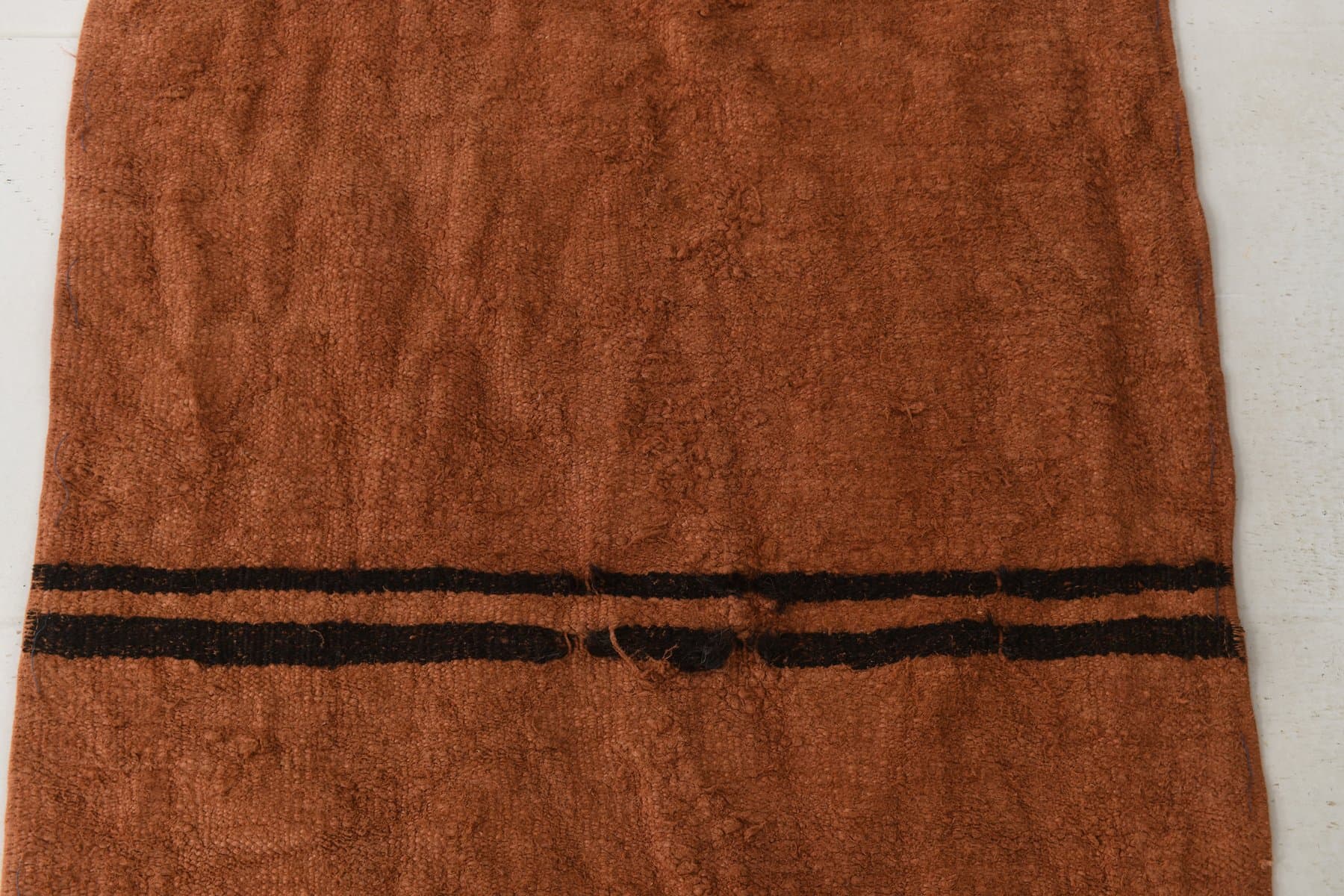 Chodnik 273x72 cm, brązowy, ciemnobrązowy, konopie, lata 70. - 214989