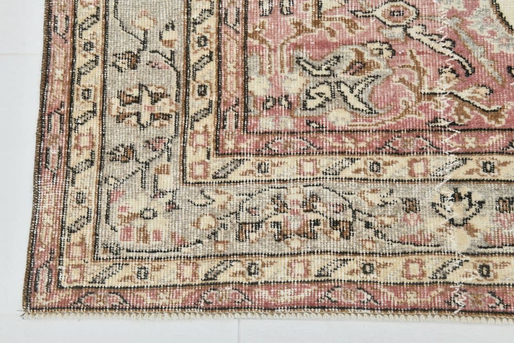 Dywan 186x270 cm, szary, czerwony, wełna, lata 70. - 215184