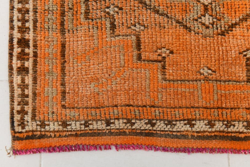 Chodnik 89x392 cm, pomarańczowy, wełna, lata 70. - 215160